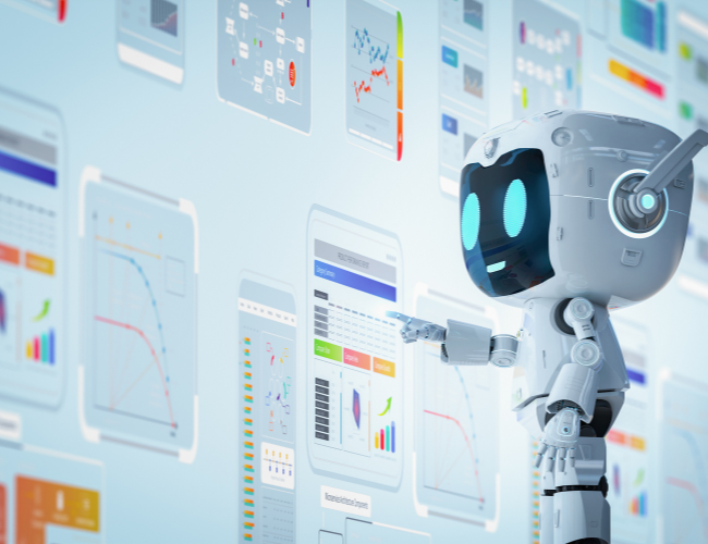 AI robot analyzing results